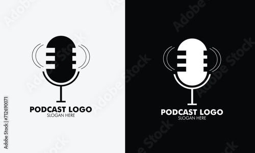 Podcast logo podcast vector art logo for streaming,podcast radio show logo
