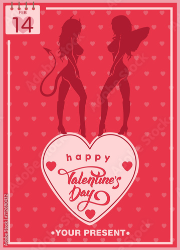 Valentine's Day vector design for greeting cards, flyers, posters. Vector illustration 01