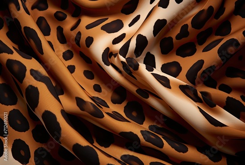 Leopard-striped print fabric texture.