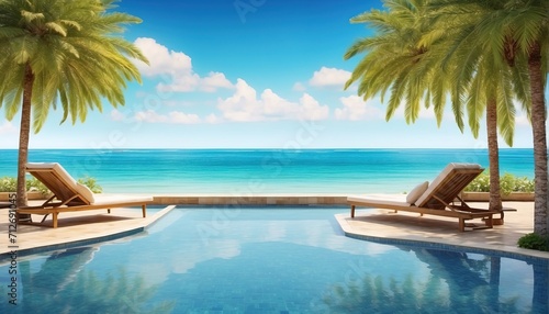 Resort luxurious swimming pool