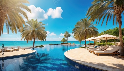 Resort luxurious swimming pool
