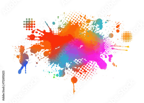 Colored blot object. hand drawing. Not AI, Vector illustration