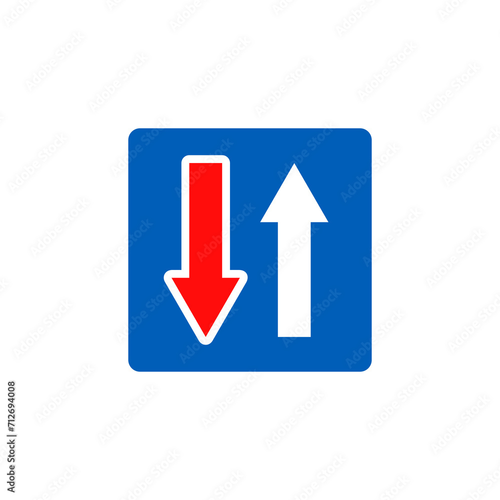 Priority over oncoming traffic sign graphic design Priority over oncoming traffic sign graphic design