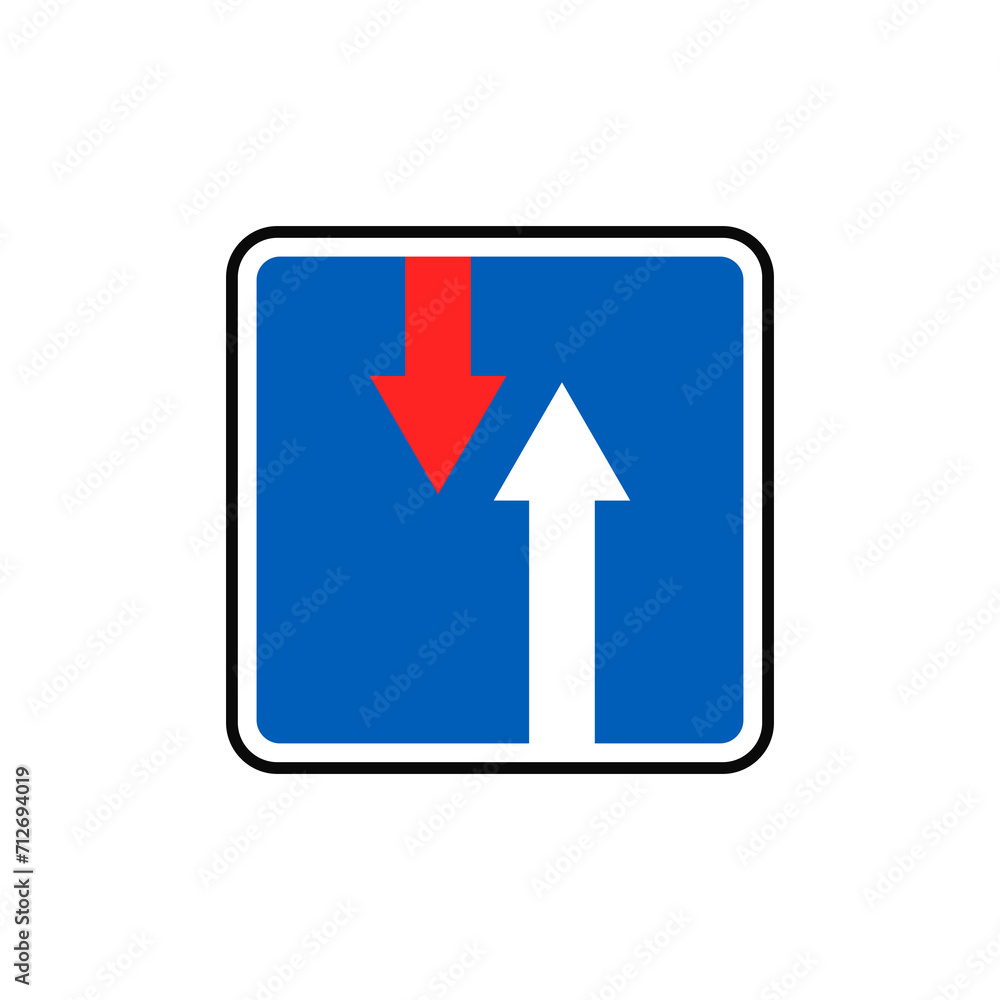 Priority over oncoming traffic sign graphic design Priority over oncoming traffic sign graphic design