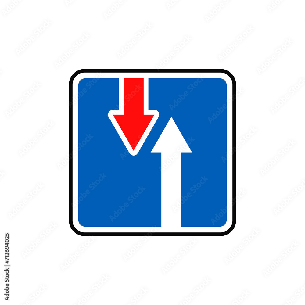 Priority over oncoming traffic sign graphic design