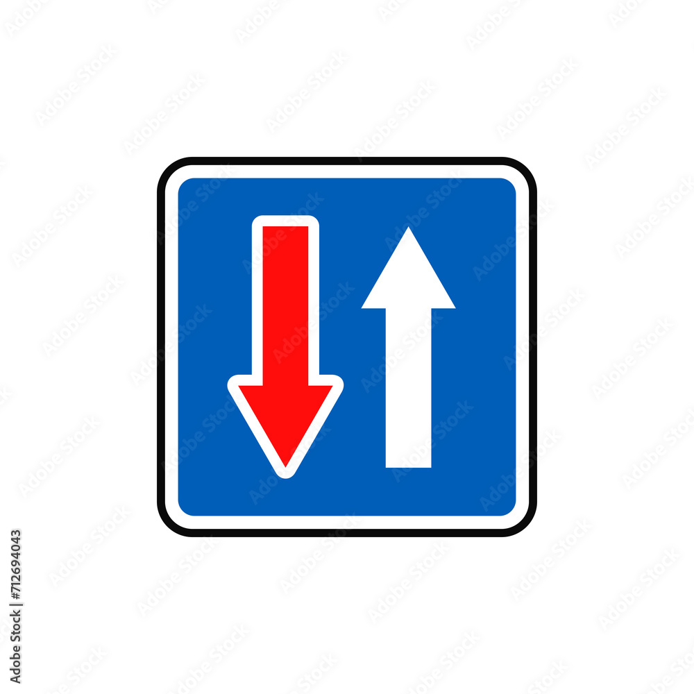 Priority over oncoming traffic sign graphic design Priority over oncoming traffic sign graphic design