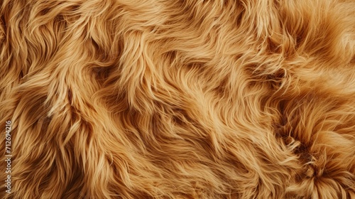 Lion wool wildlife animal soft fur and long hair texture background golden brown color for fashion coat        photo