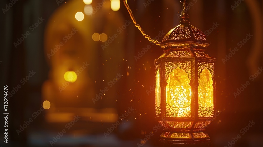 a traditional arabian lantern lit by candle light is on fire in front of the sun