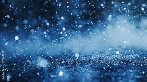 Scattered scenes in the snow in the background.snow falling in the snow,Snowfall in Blue and White 