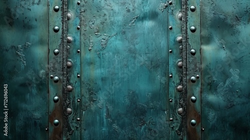 The abstract background of metal texture with empty space in cool blue and green colors 