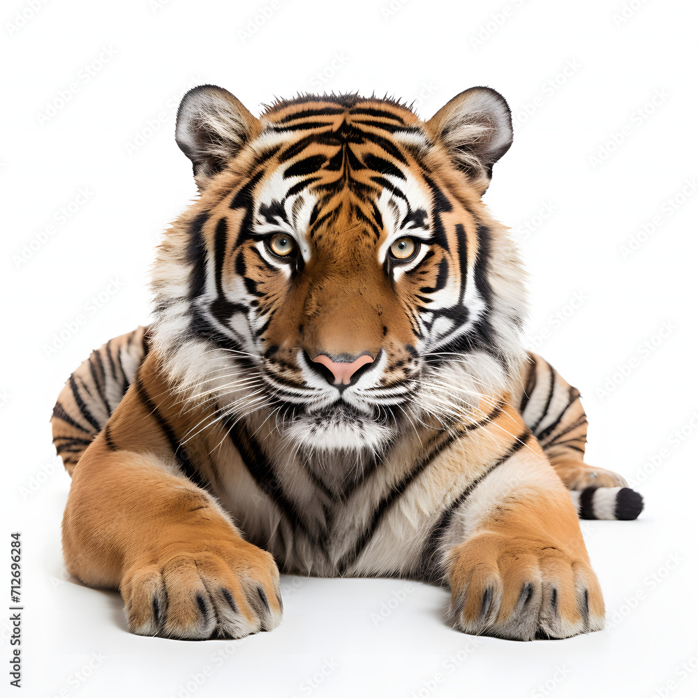 Fototapeta premium tiger on white