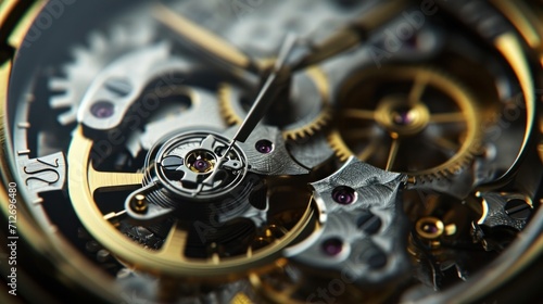 watch mechanism close up     