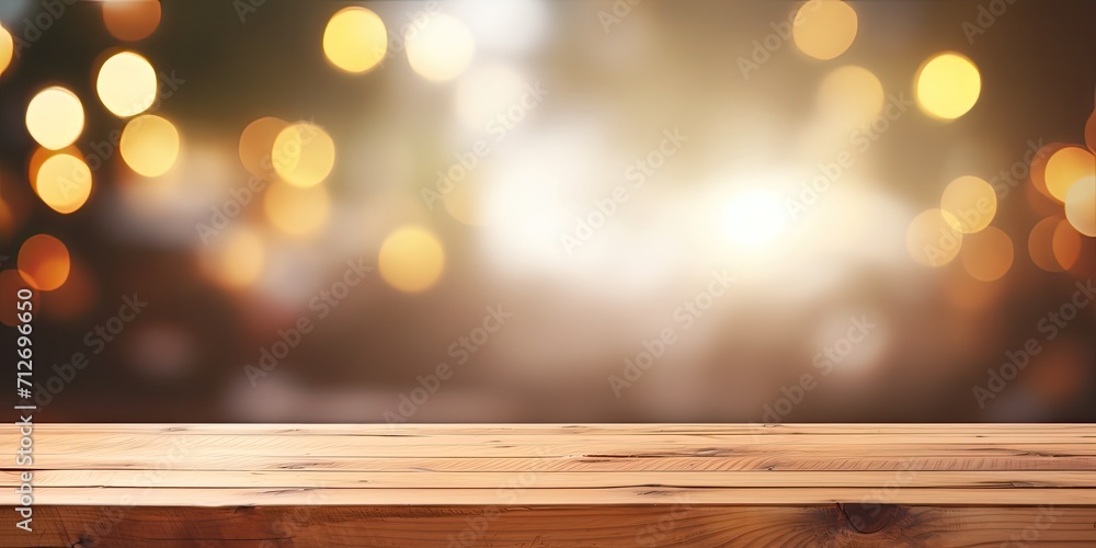 Empty wooden tabletop on blurred background; can be used for product display or mock-up. Empty wooden tabletop on blurred background; can be used for product display or mock-up.