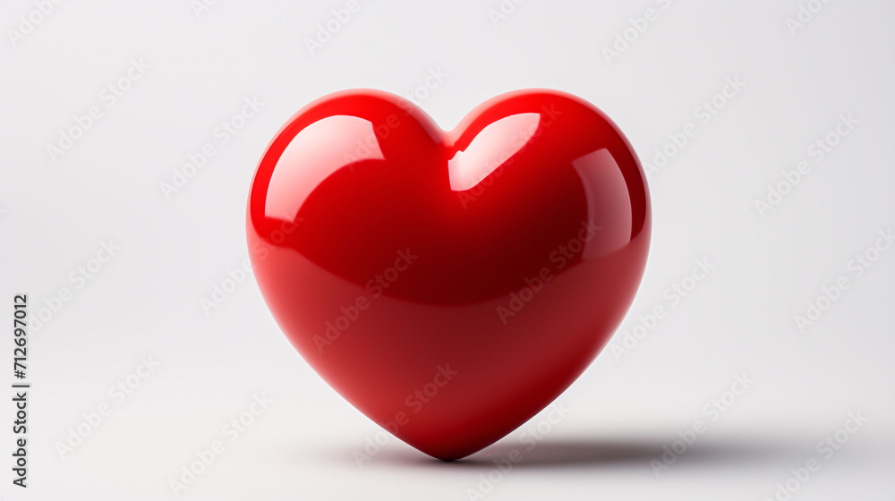 Red heart shape isolated on white Red heart shape isolated on white