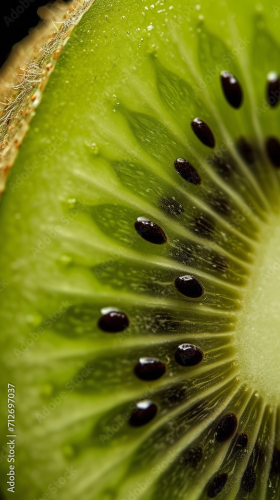 Close Up of Sliced Kiwi Fruit, Vibrant Close Up of Sliced Kiwi Fruit, Vibrant