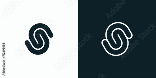 Twisted letter S initial vector logo design. photo