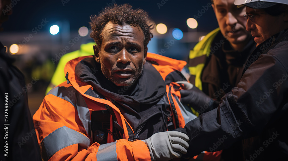 Distressed Immigrant Receiving Care After Sea Crossing