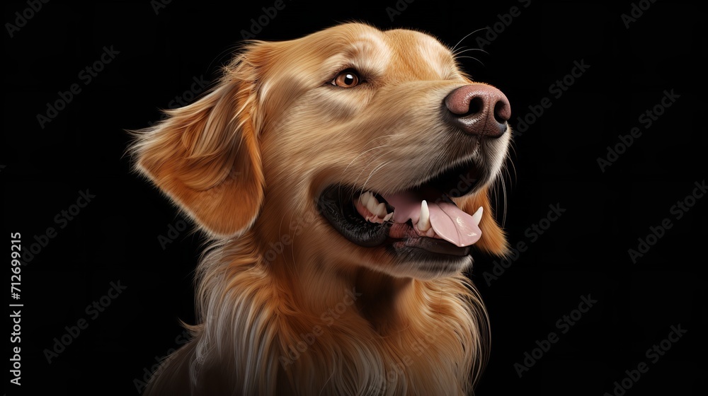 Joyful Golden Retriever Dog on a Transparent Background: Radiant Canine Happiness