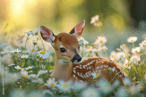 Cute Baby Deer in a Spring Meadow © Natalia