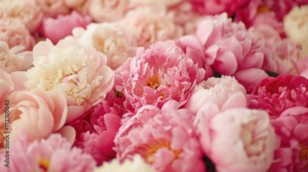blooming peonies, forming a lush and romantic floral background generative ai blooming peonies, forming a lush and romantic floral background generative ai