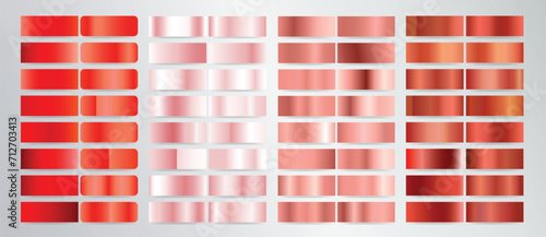 Red rose gold and red chrome metallic gradients set