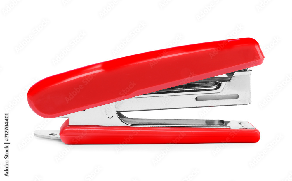 One new red stapler isolated on white One new red stapler isolated on white