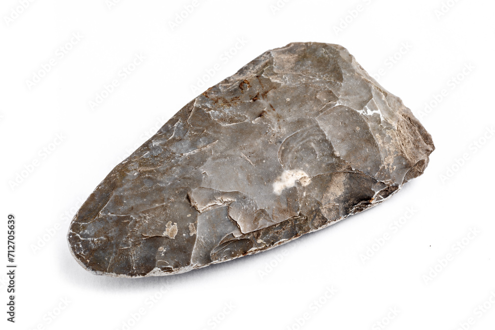 Prehistoric stone ax isolated on white background.primitive man.Scythian period.Archaeology. Study of ancient objects Prehistoric stone ax isolated on white background.primitive man.Scythian period.Archaeology. Study of ancient objects