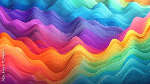 Rainbow mountains. Rainbow abstract mountains background. Cartoon landscape