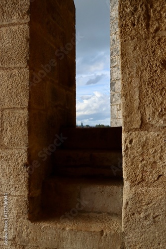 window in the wall of the church 