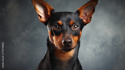 portrait of a black dog , generate AI photo