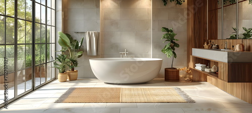 stylish  cozy bathroom interior