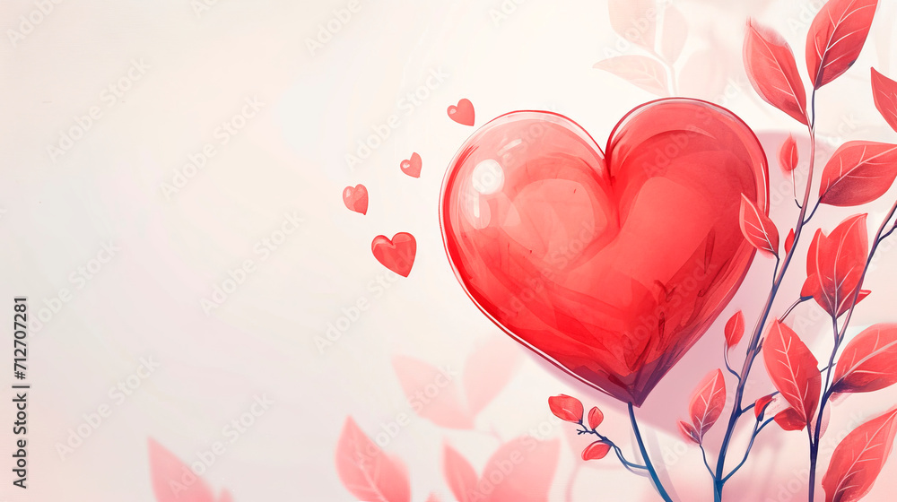 Valentine's Day illustration, sweet and lovely, on a pink background love