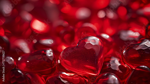 A sea of passionate red hearts, united in love and warmth, creating a striking and heartwarming image