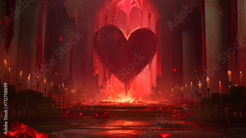 The romantic glow of candlelight dances on the heart-shaped object, beckoning one to climb the winding stairs and discover the secrets hidden within the room