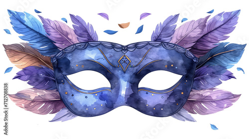 venetian purple carnival mask photo