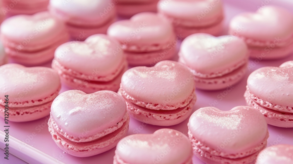 heart-shaped macarons with a glossy finish generative ai heart-shaped macarons with a glossy finish generative ai