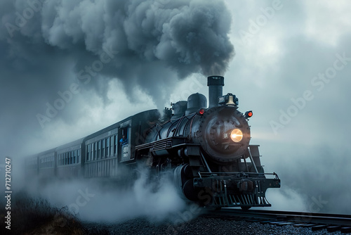 train with a steam and a whistle photo