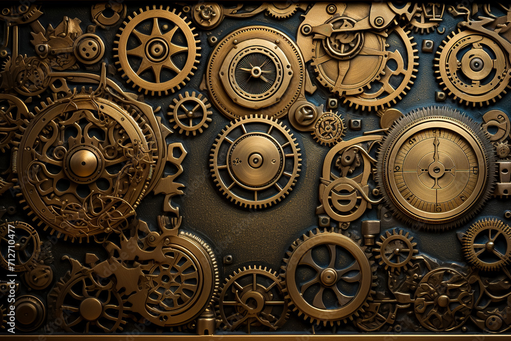 steampunk-inspired wallpaper with gears and clockwork mechanisms