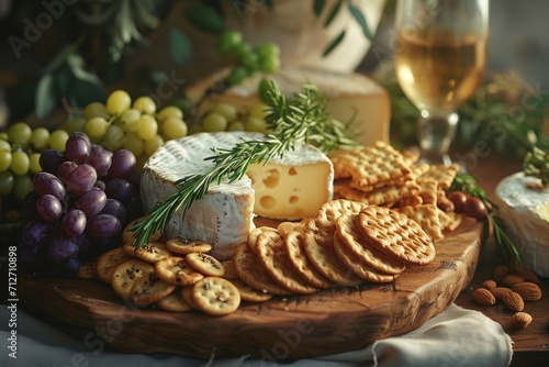 Gourmet cheese and cracker assortment, an elegant and flavorful snack that elevates your snacking experience.
