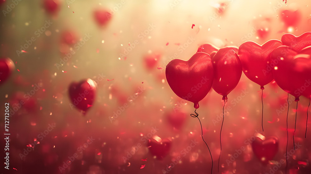 A romantic valentine's day party supply display, with a heart made of light pink and red balloons, sets the perfect atmosphere for a love-filled celebration A romantic valentine's day party supply display, with a heart made of light pink and red balloons, sets the perfect atmosphere for a love-filled celebration