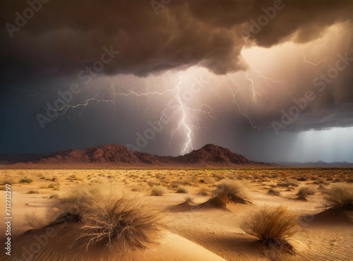 Electrical storm on the desert