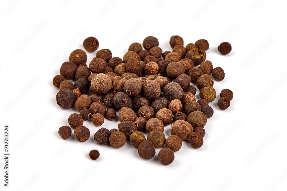 Allspice, isolated on white background. Aromatic allspice. Allspice, isolated on white background. Aromatic allspice.