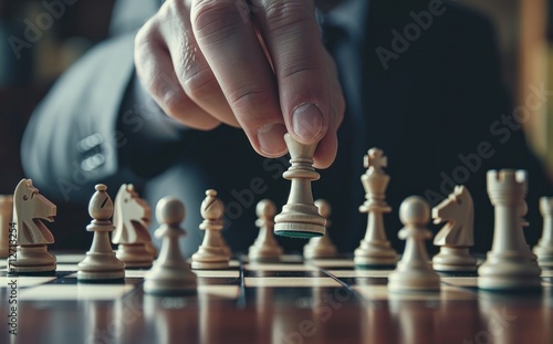 Wallpaper Mural a man's hand on a chess board Torontodigital.ca