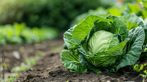 A lush head of cabbage, embodying healthy cultivation