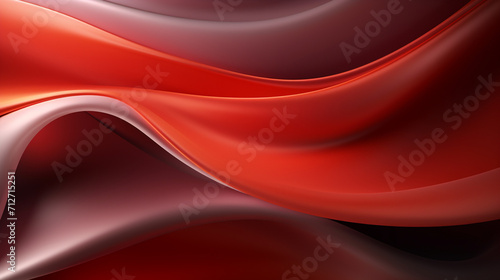 Red abstract wave background. Dynamic shapes composition   Generate AI