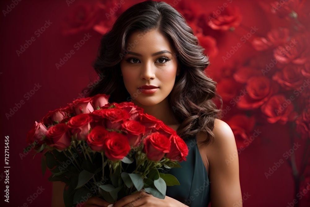 portrait of a woman with flowers portrait of a woman with flowers