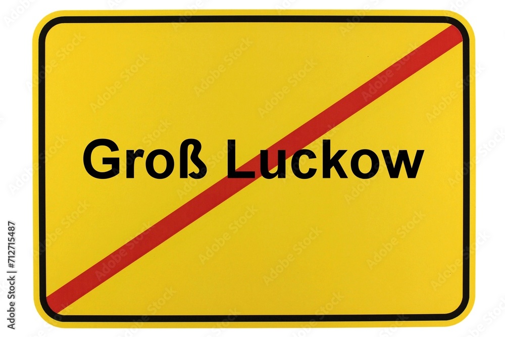 Illustration eines Ortsschildes der Gemeinde Groß Luckow in Mecklenburg-Vorpommern Illustration eines Ortsschildes der Gemeinde Groß Luckow in Mecklenburg-Vorpommern