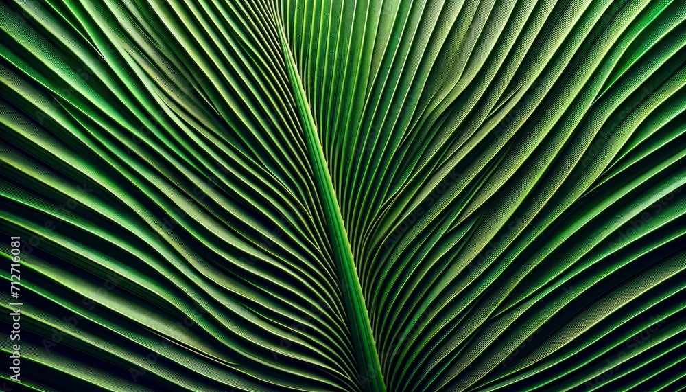 Fototapeta premium Intricate Linear Texture Patterns of a Palm Leaf's Structure