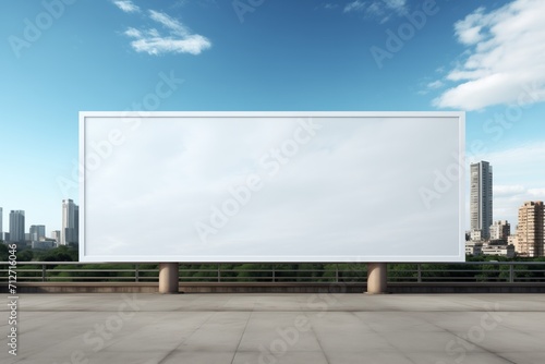 Blank billboard on the highway in the city. 3d rendering. mockup