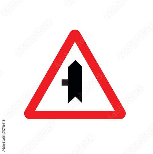 main road - secondary road junction, traffic sign